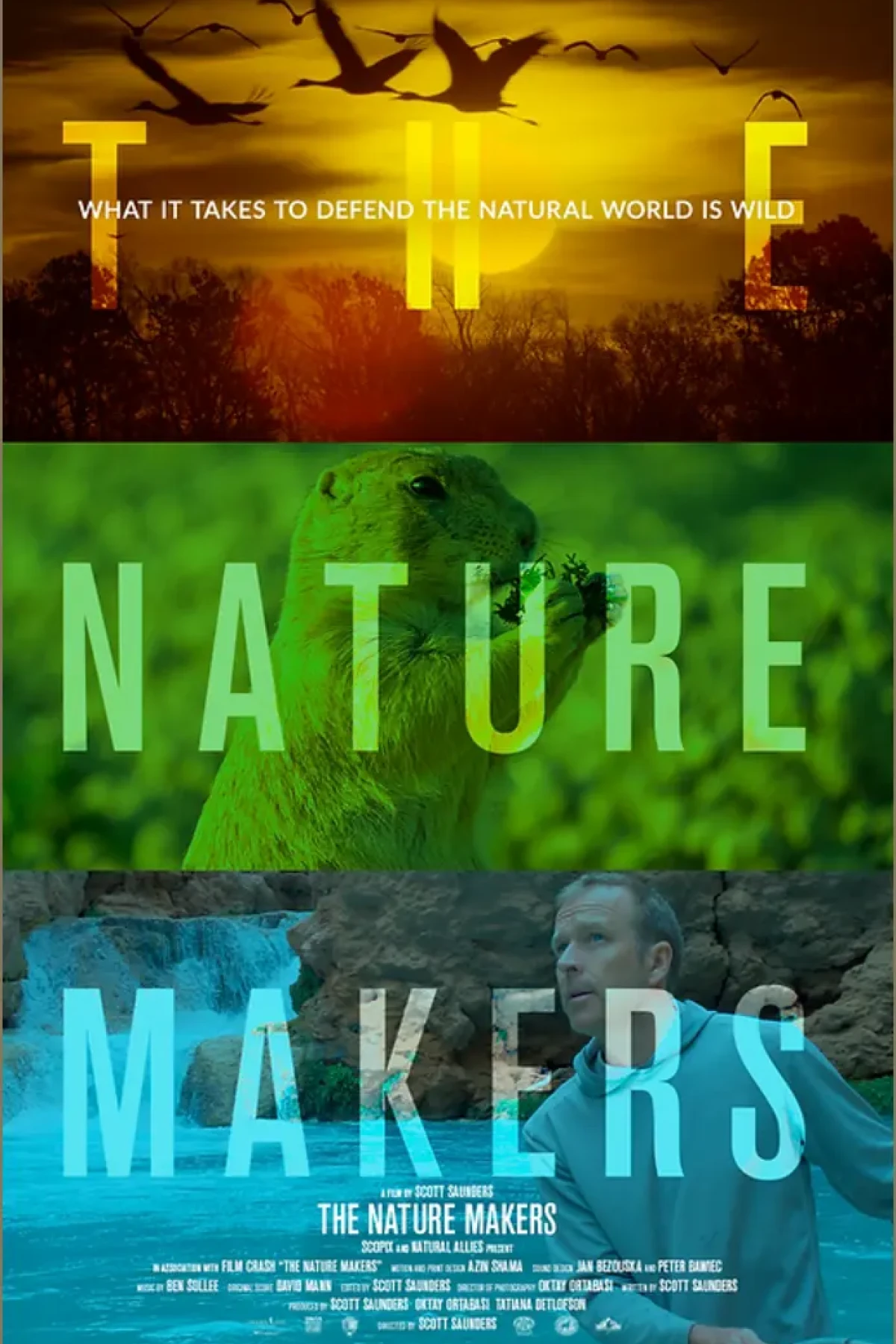 Das Filmplakat des Films, auf dem Bilder aus der Natur zu sehen sind.